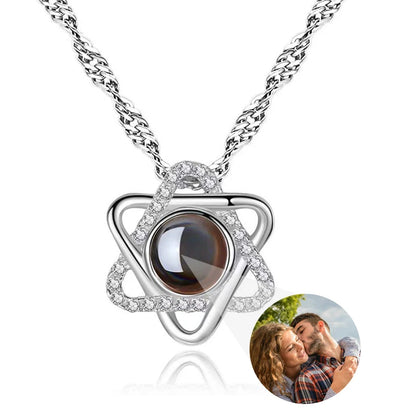 Custom Projection Necklace Personalized Picture Heart Pendant Necklace Memorial Photo Jewelry Valentines Day Gifts for Her